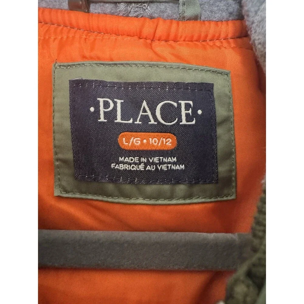 The Children Place Flight Jacket Green Size 10/12